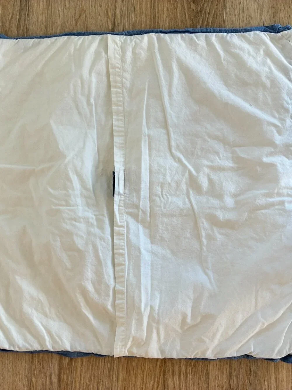 Vintage Ralph Lauren Quilted Euro Pillow Sham Blue Chambray 26x26